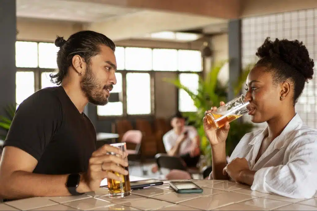 A man being nice to woman 