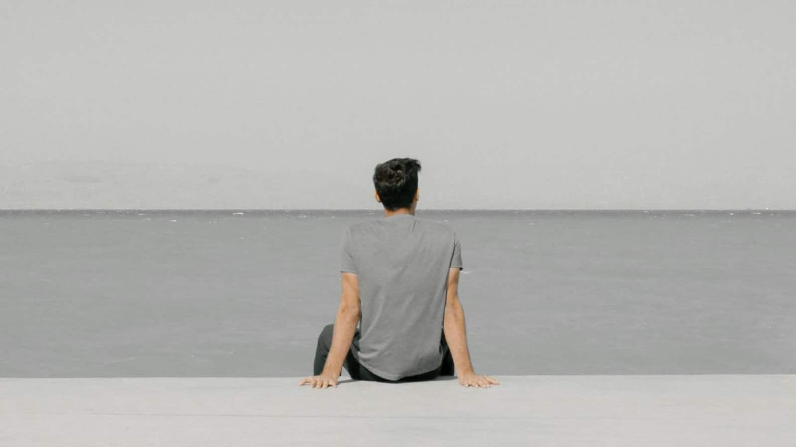 man sitting alone