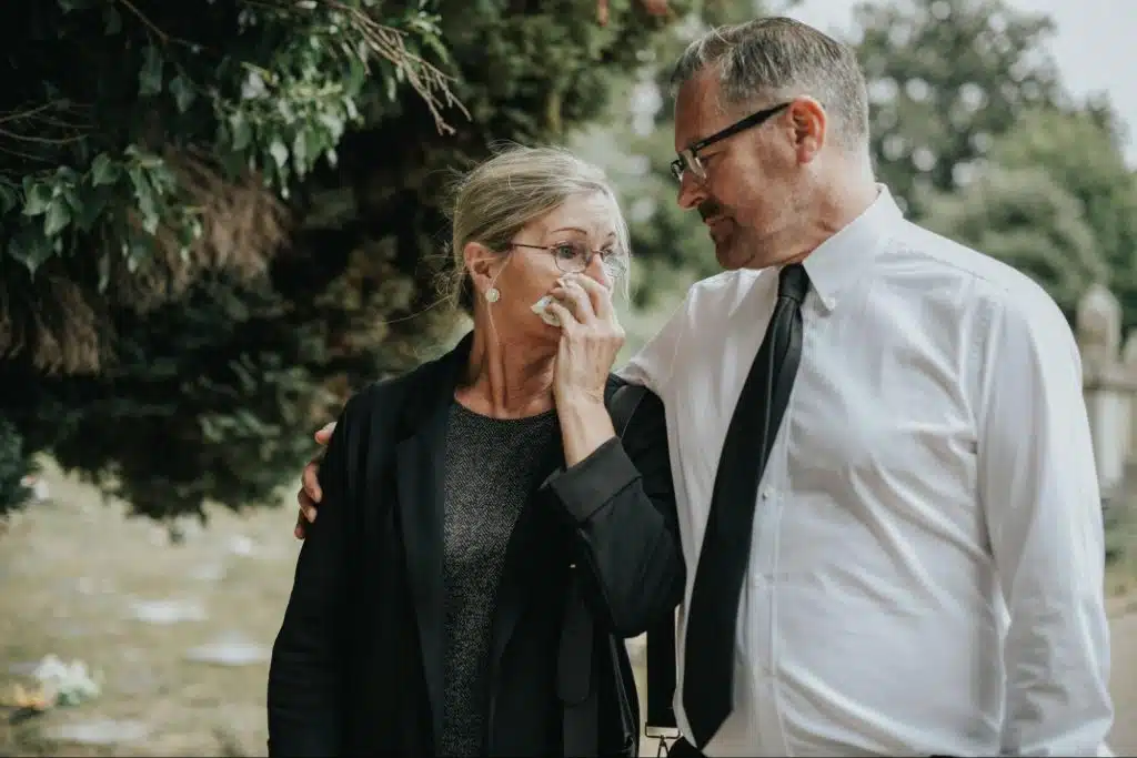 A woman getting emotional 
