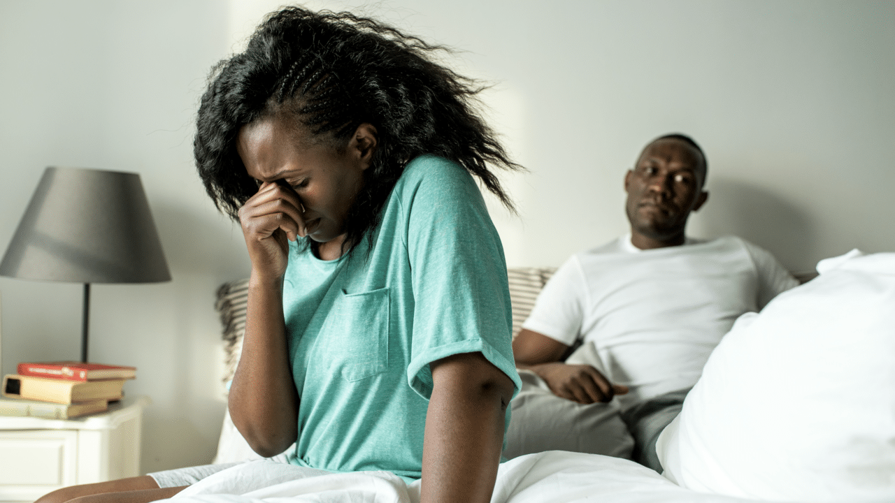 A couple having an argument at home