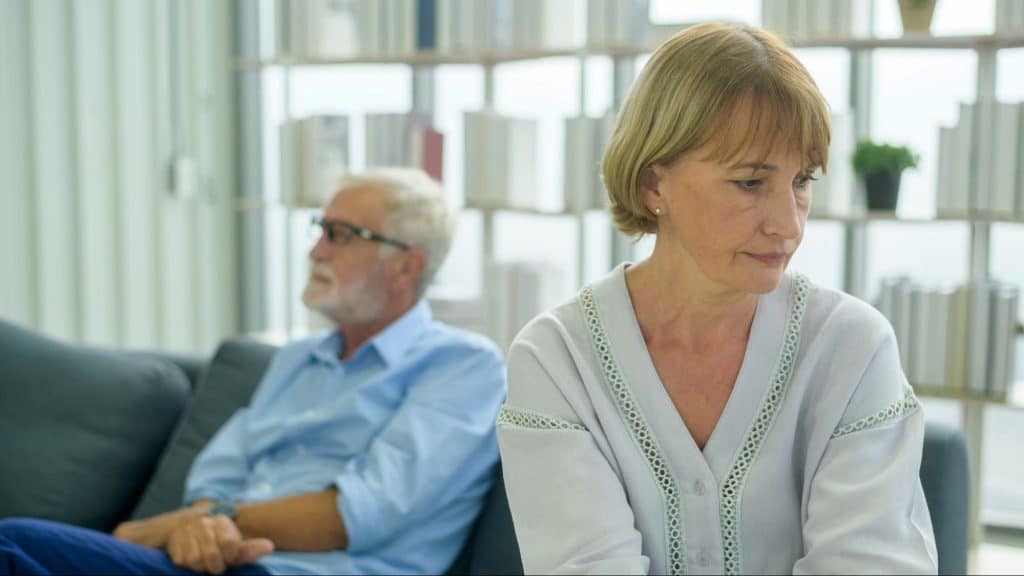 A man and woman not talking to each other