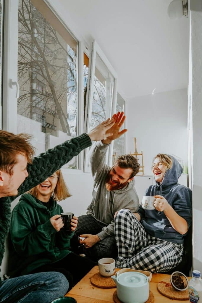friends gathering indoors