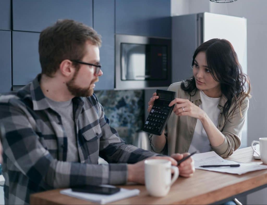Woman computing her finances
