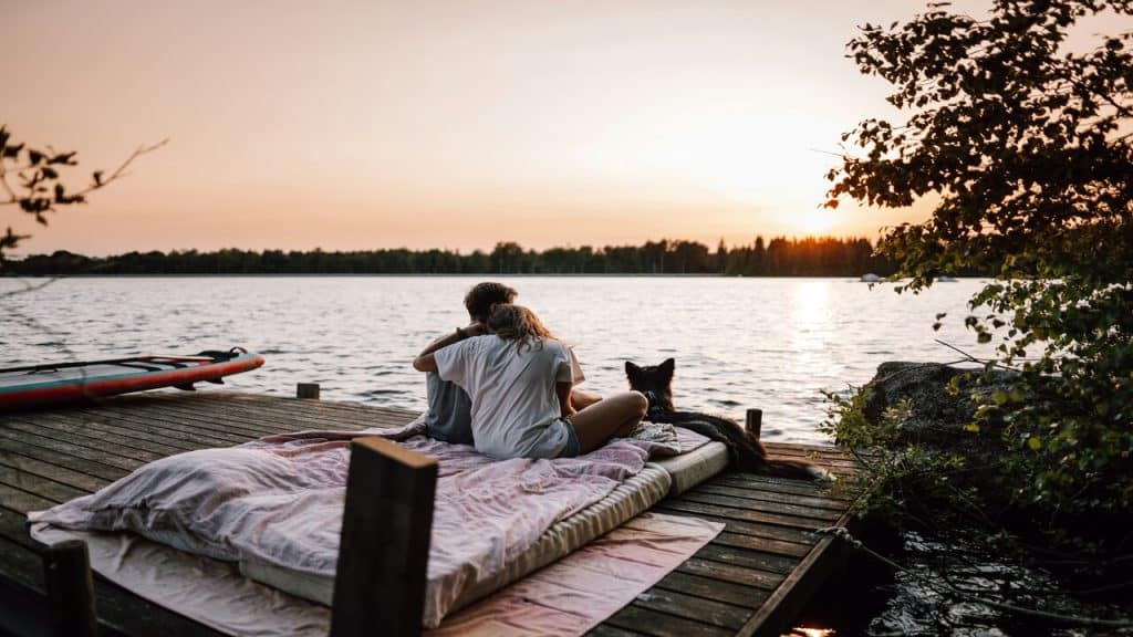 A couple on a peaceful vacation 