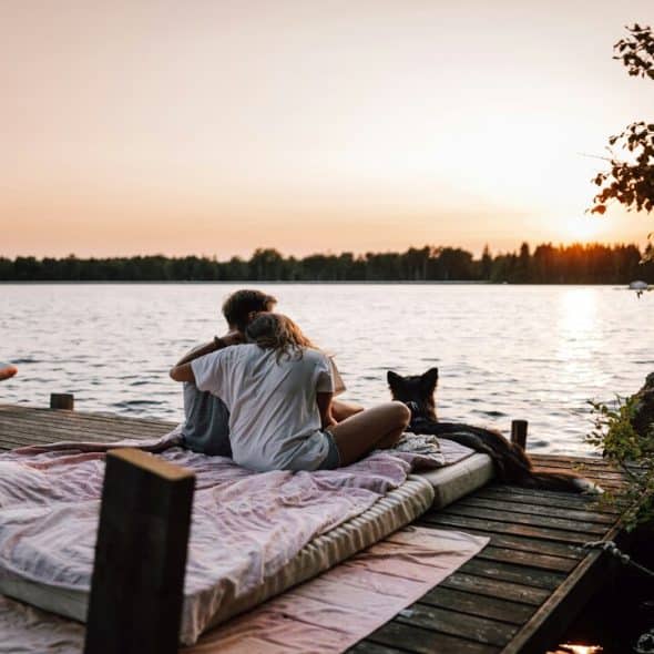 A couple on a peaceful vacation
