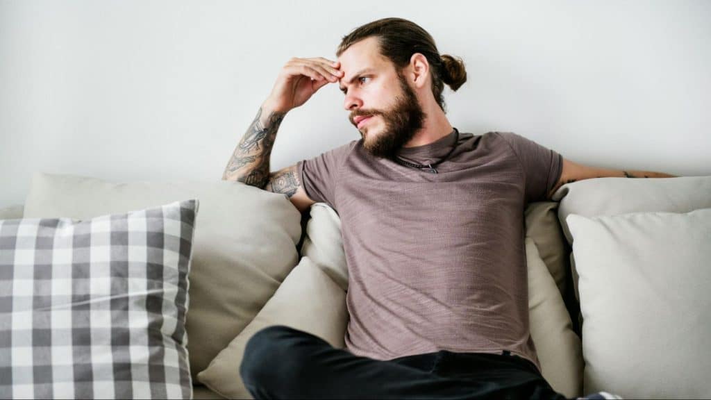 A man alone and thinking