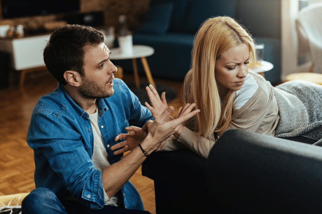 Couple with relationship difficulties