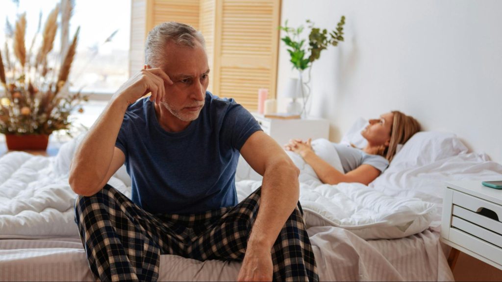 A man and woman not talking to each other