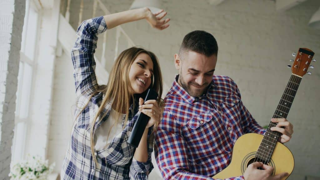 woman smiling at partner warmly