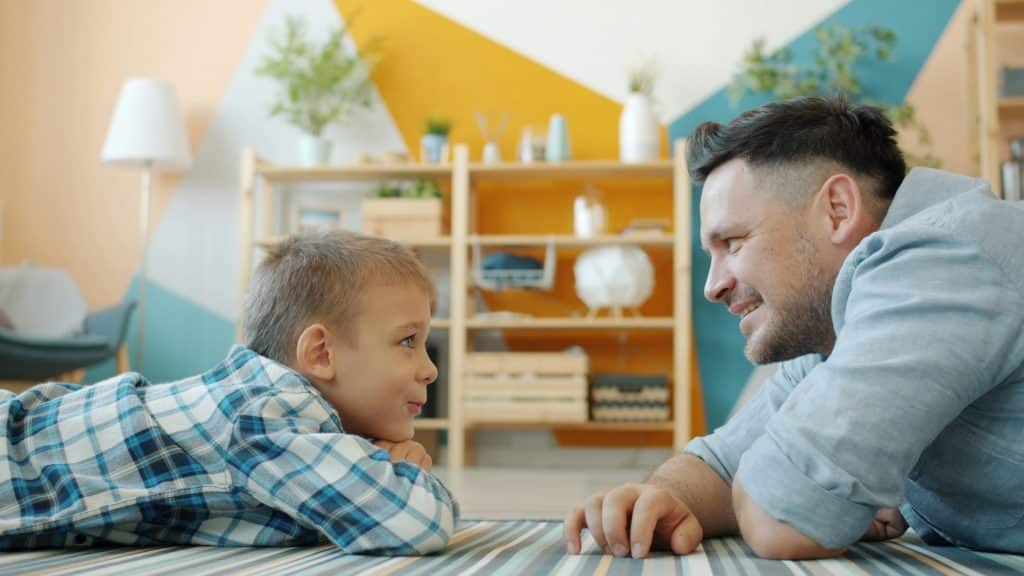 Alt text: father and son moment