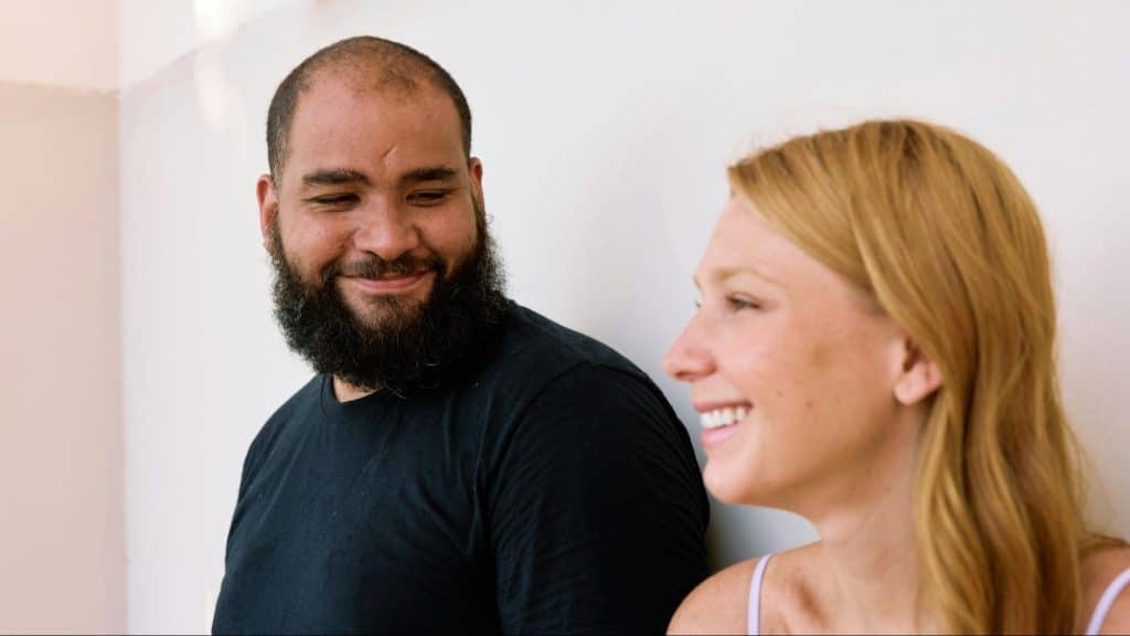 A man appreciating woman