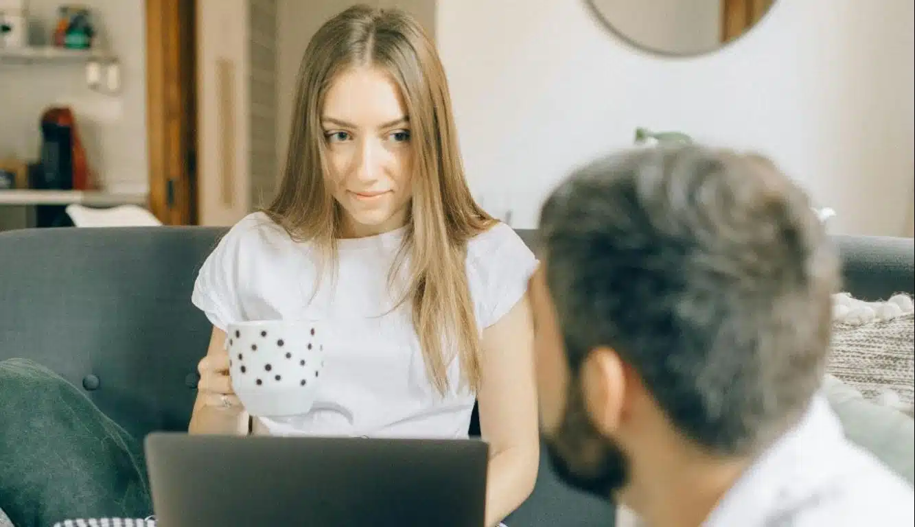 A man giving advice to woman