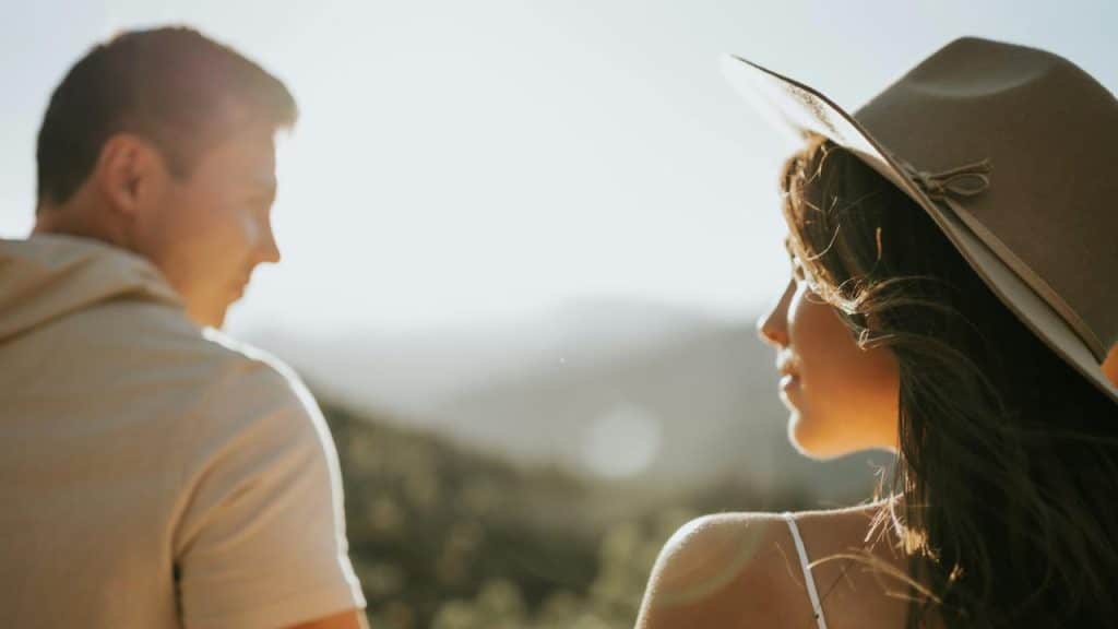 A man and woman outdoors