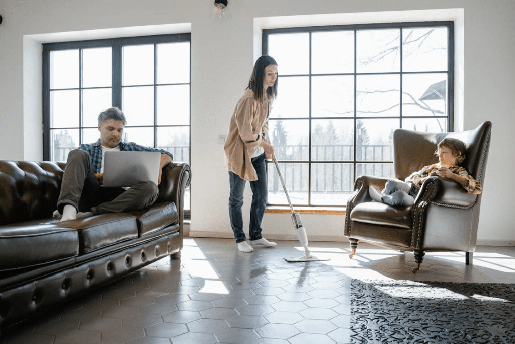 Family on a Living Room