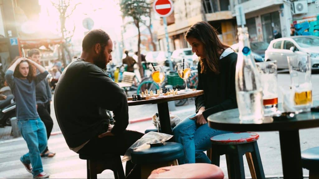 A man and woman having a tension between them