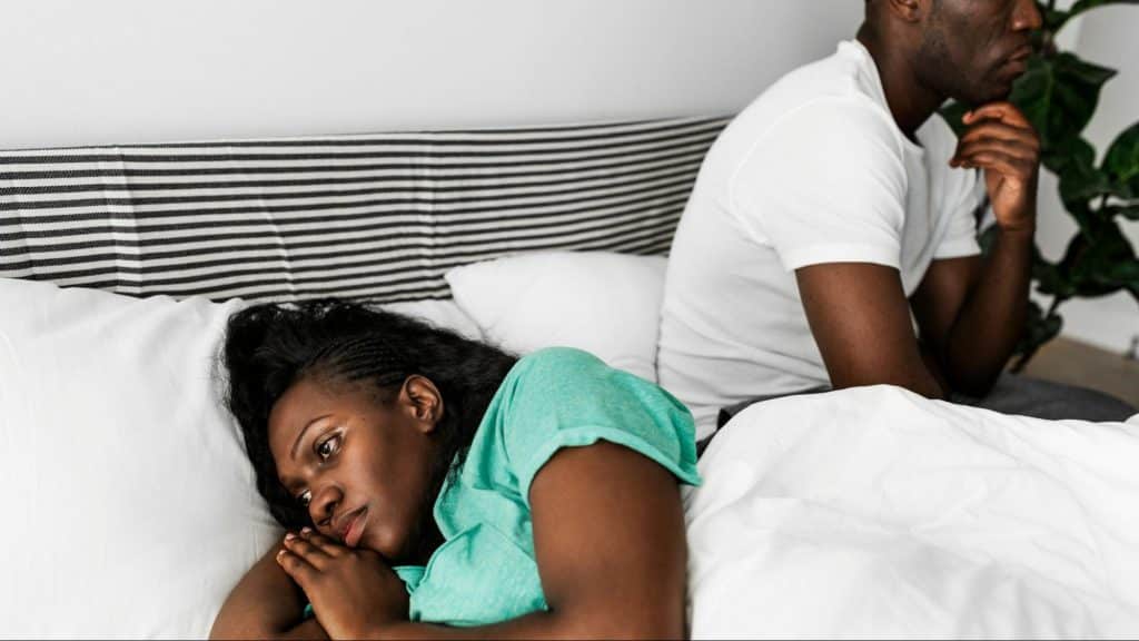 A woman having so much thought and the man does not know