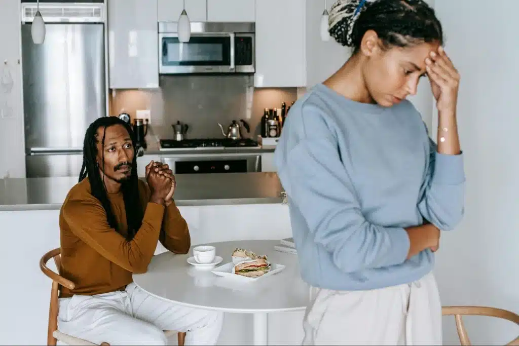 A man not talking to woman