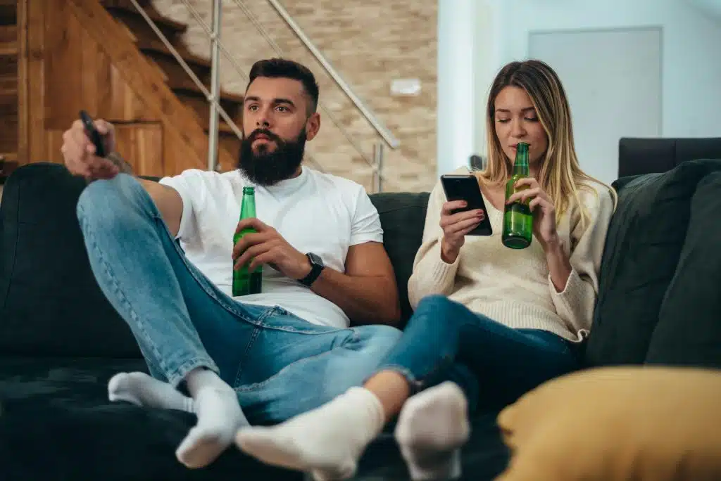 couple quiet living room