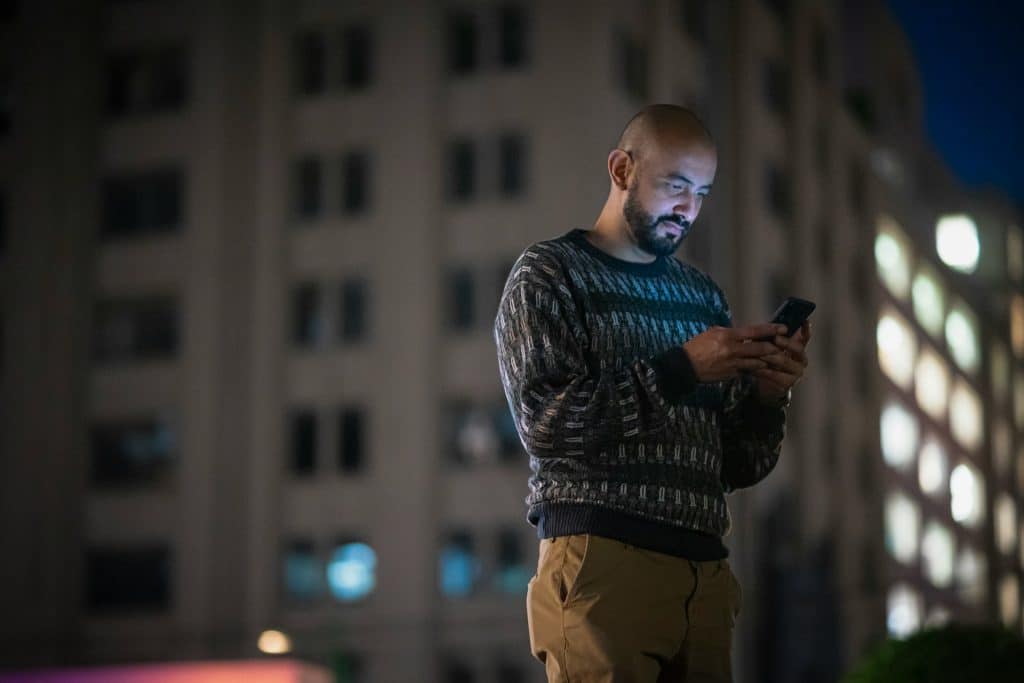 man on phone