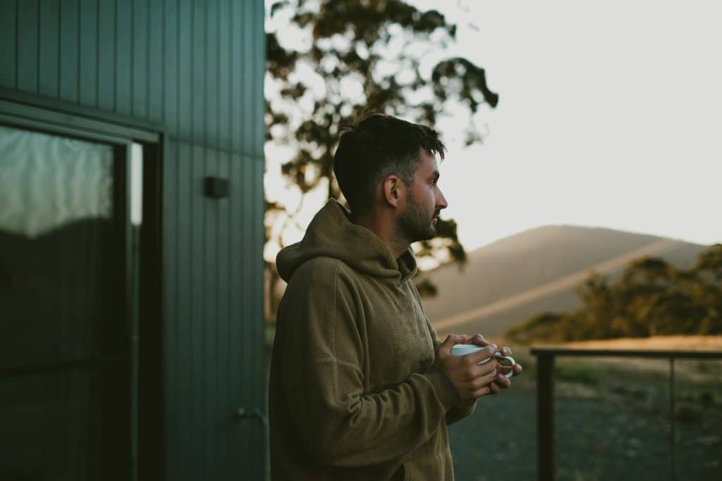 thoughtful man indoors