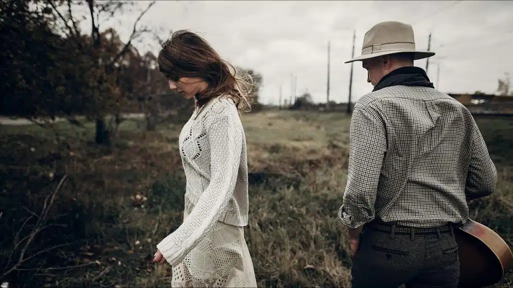 A man and woman breaking up