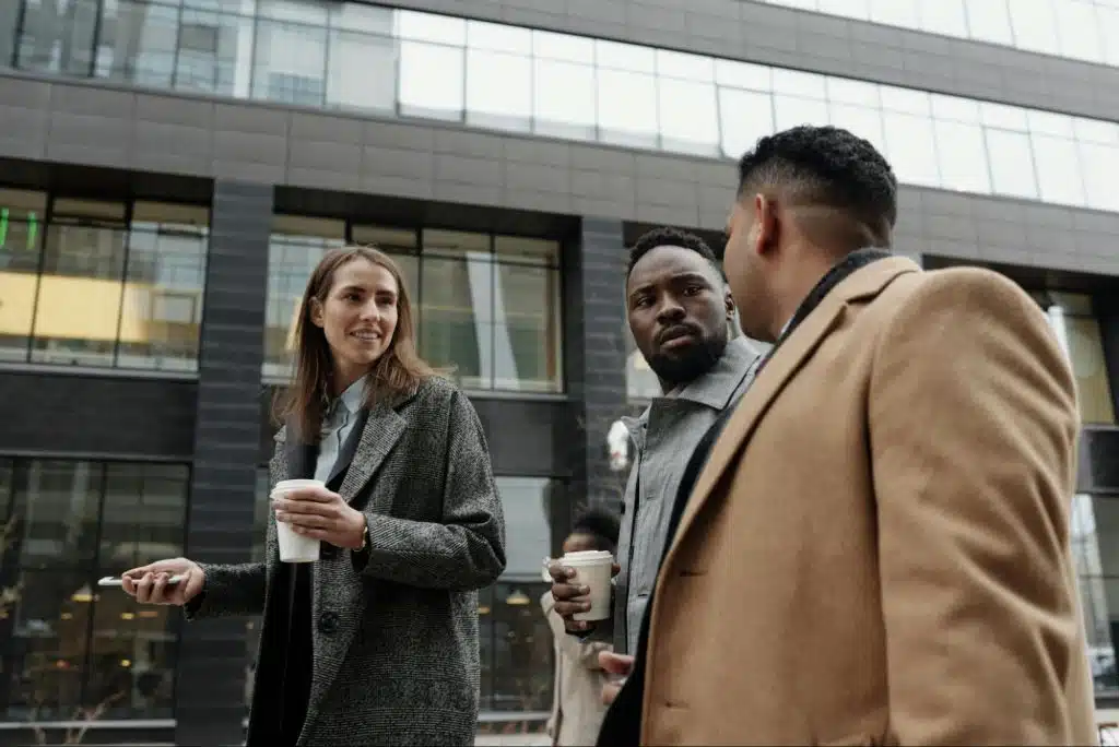 A man listening to his colleague about relationship