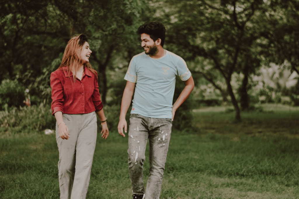 Young ethnic couple having fun together