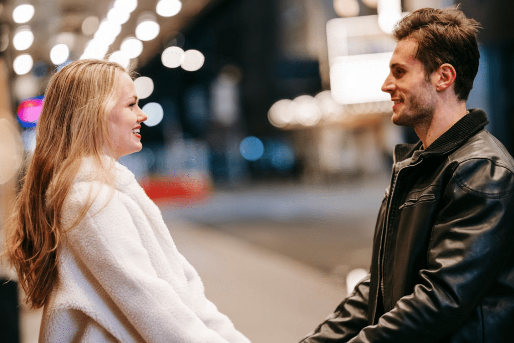 Loving couple looking at each other