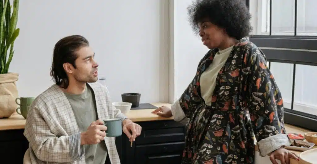 A man agreeing to a woman