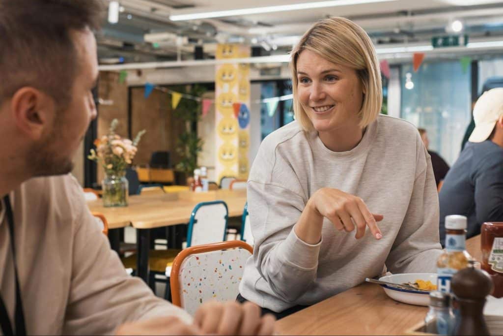 A man and woman having discussion