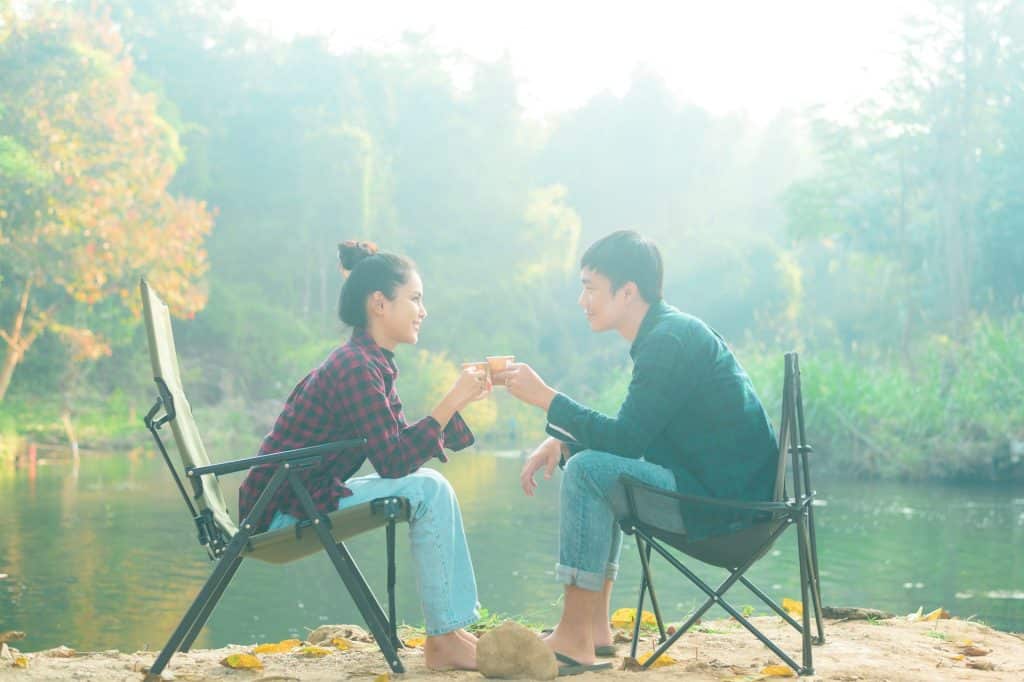 relaxed couple enjoying quiet time