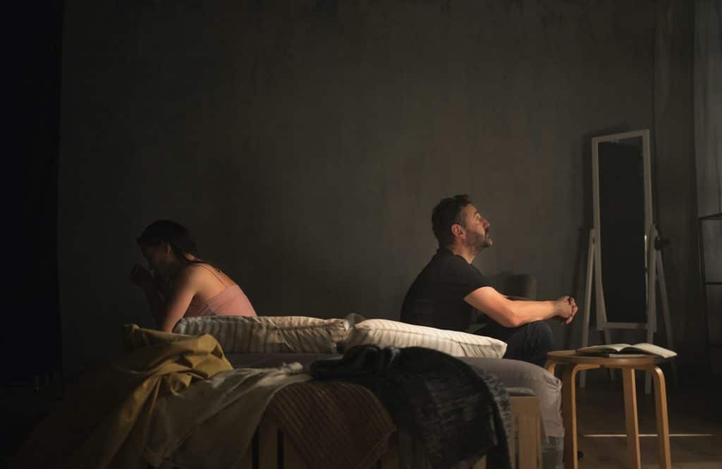 couple frustrated indoors