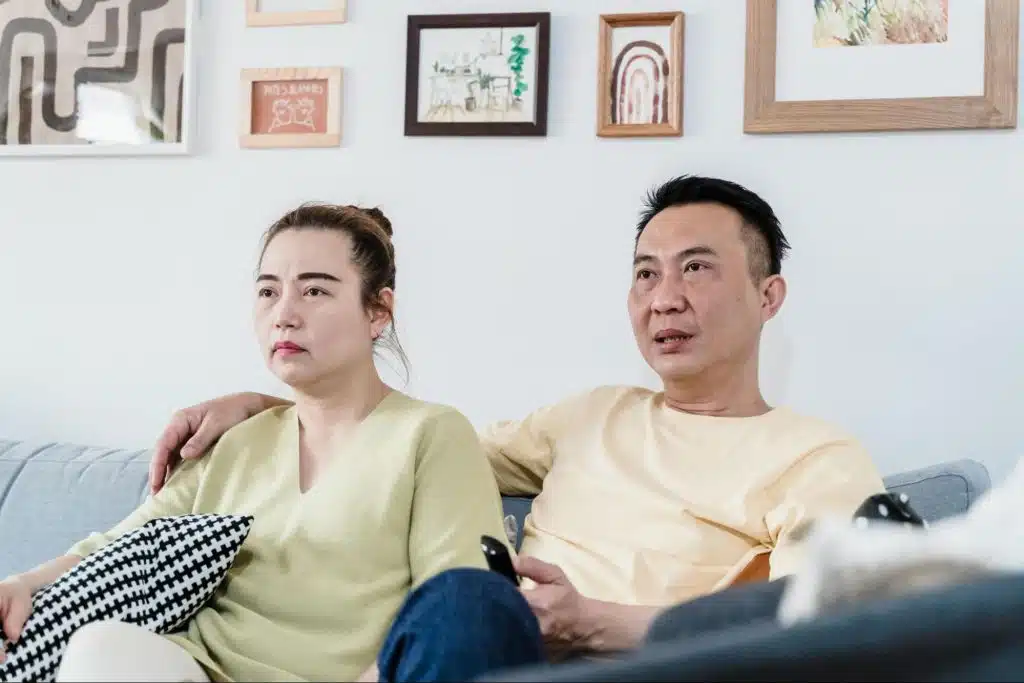 Couple sitting on the couch