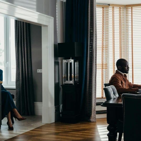 A man and woman at the same room