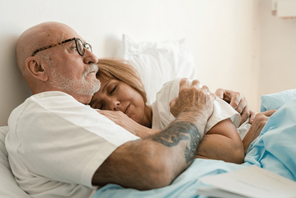 A couple in bed