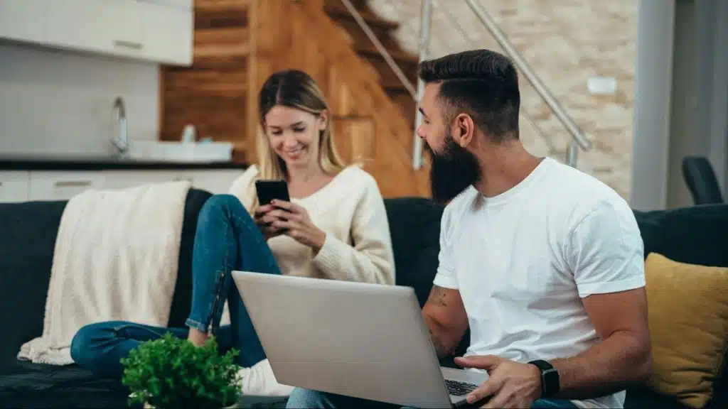 Woman not paying attention with a man