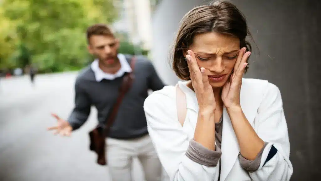 A couple forcing is wife to talk