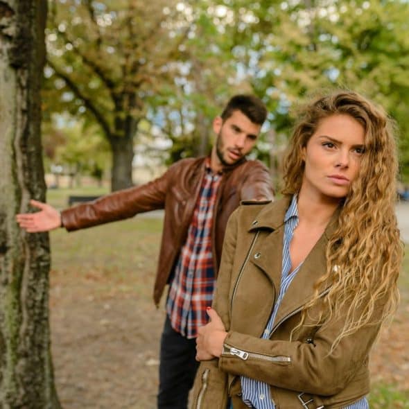 A man and woman having a problem