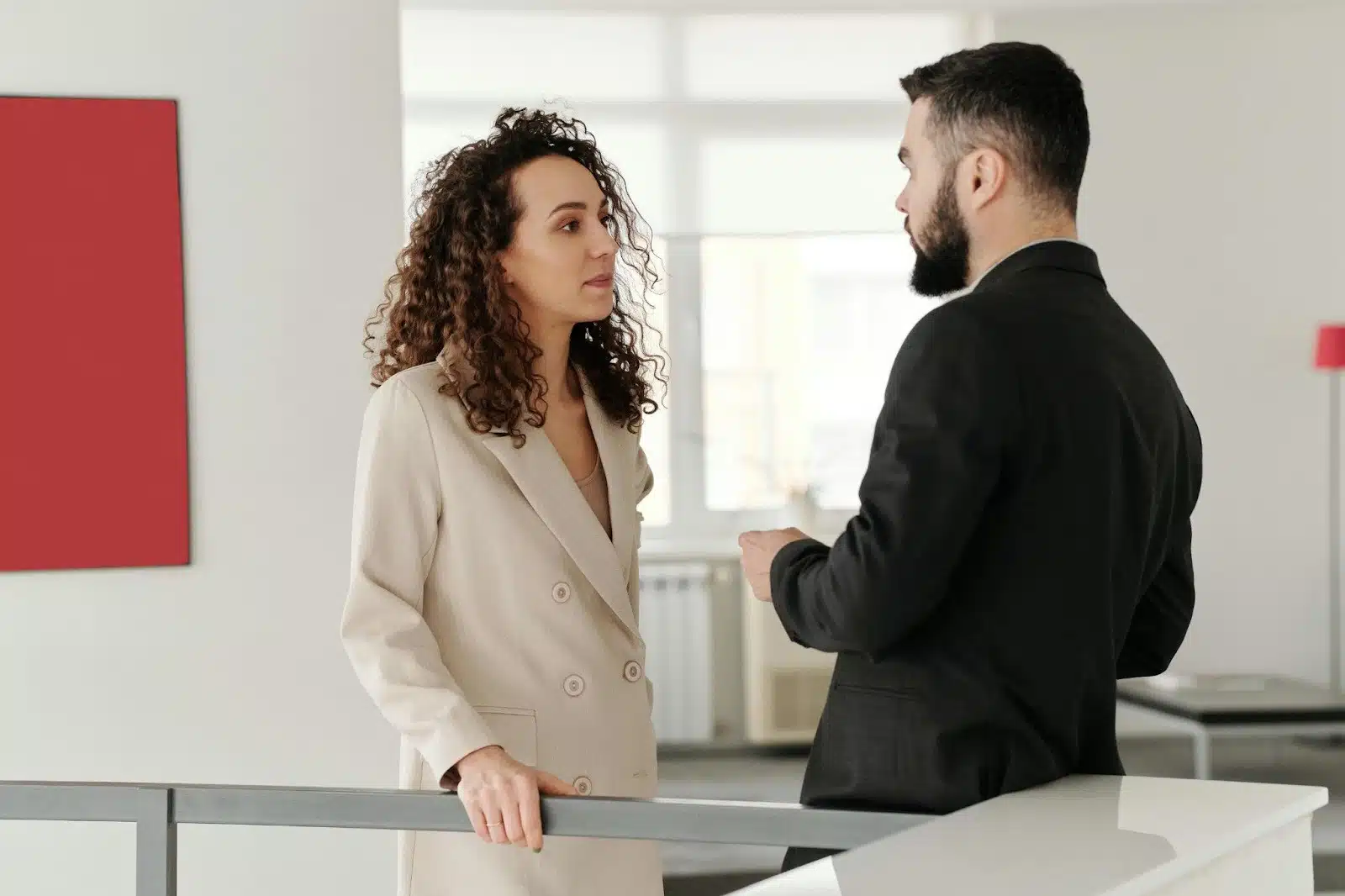 A man and woman having a conversation