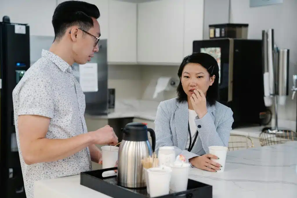 Woman overthinking while with a man