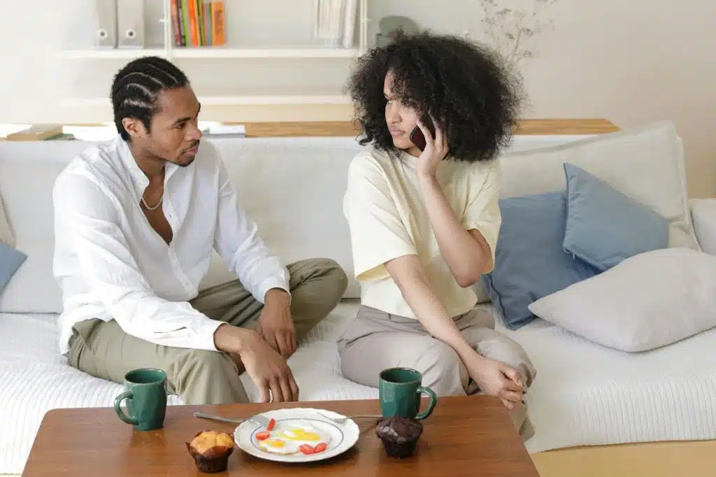 Woman doubting a man