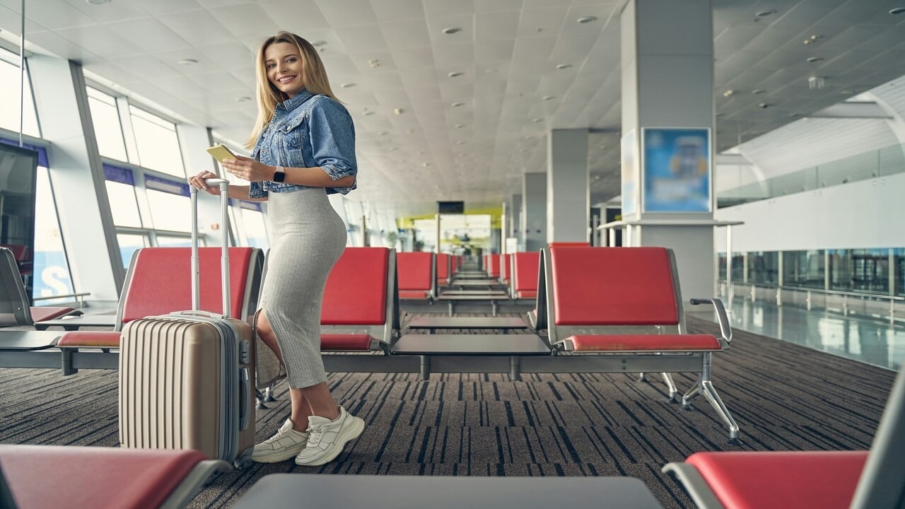 A woman at the airport