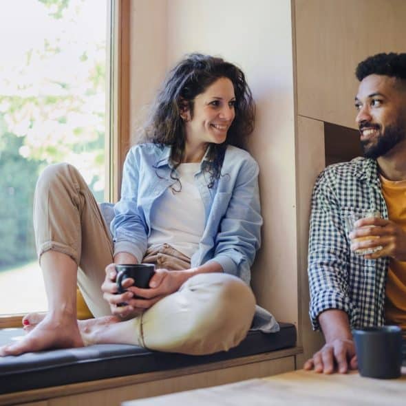 couple relaxed indoors
