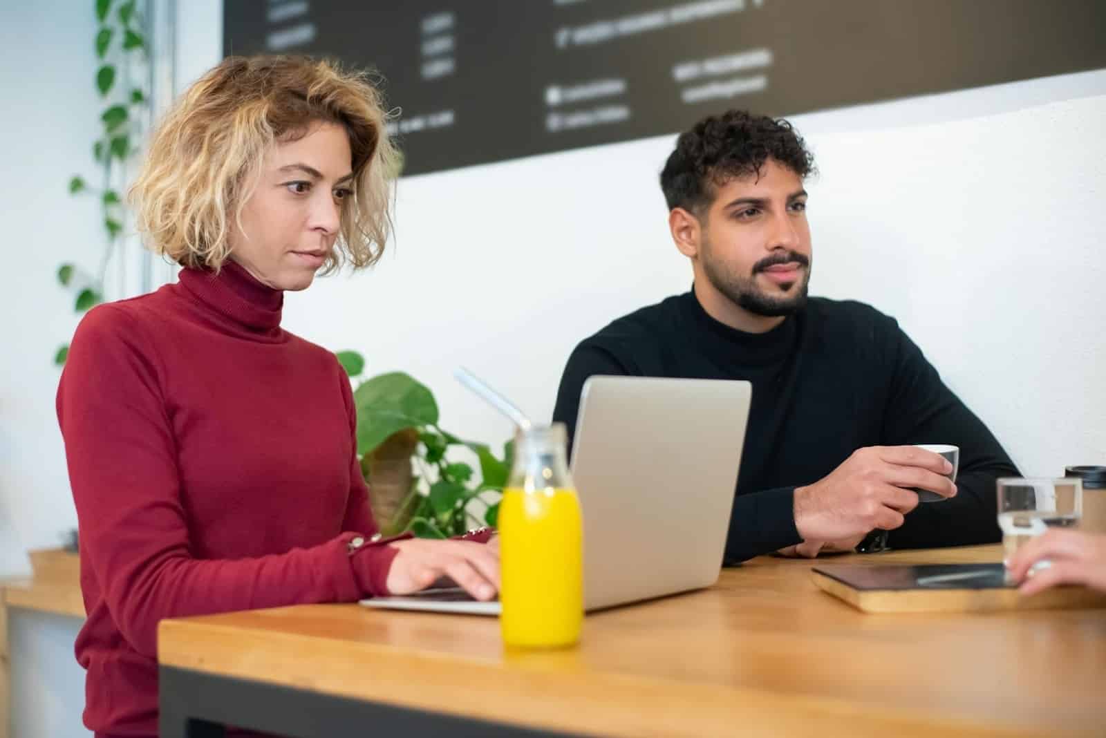 A man and woman not talking to each other