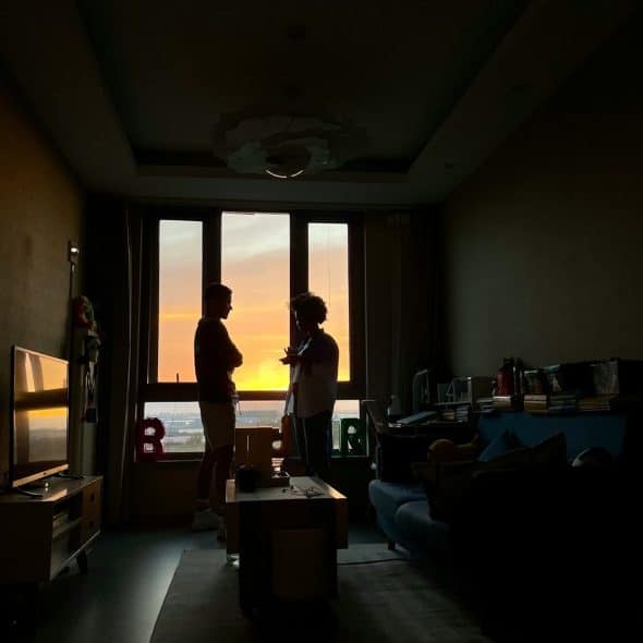 couple distant indoors