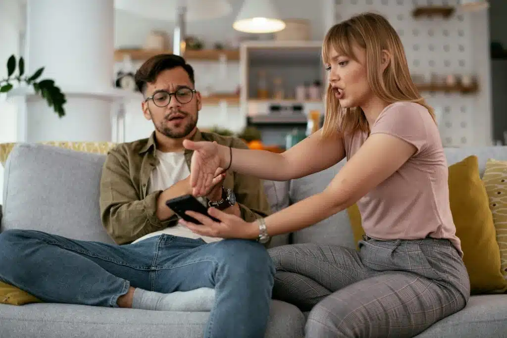 couple tense conversation