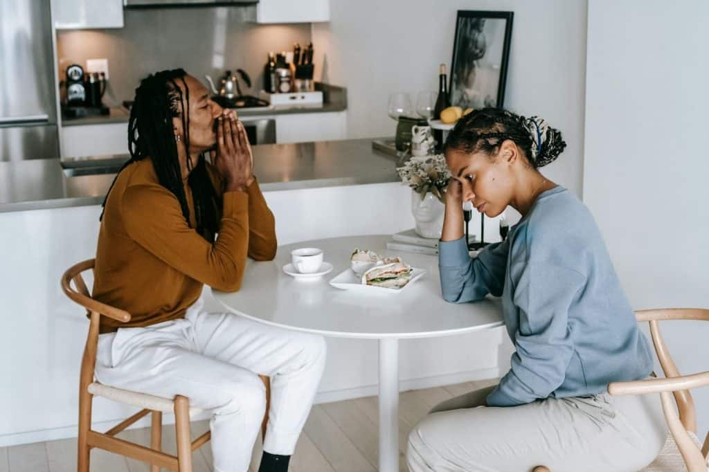 A man and woman after arguing