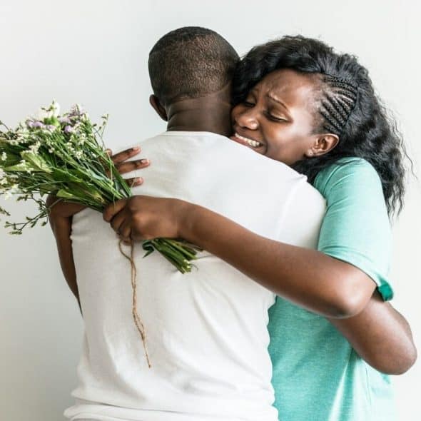 A couple reconciling after a fight