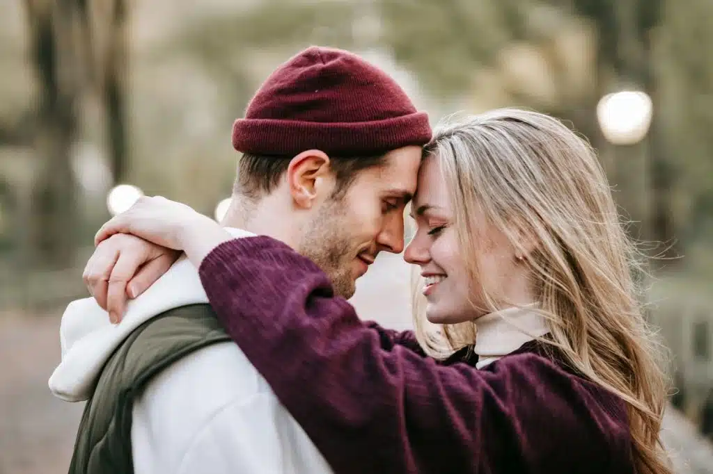 A man and woman close to each other