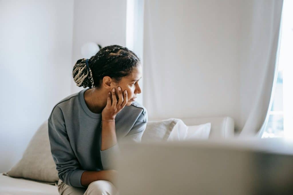 Woman thinking about her partner